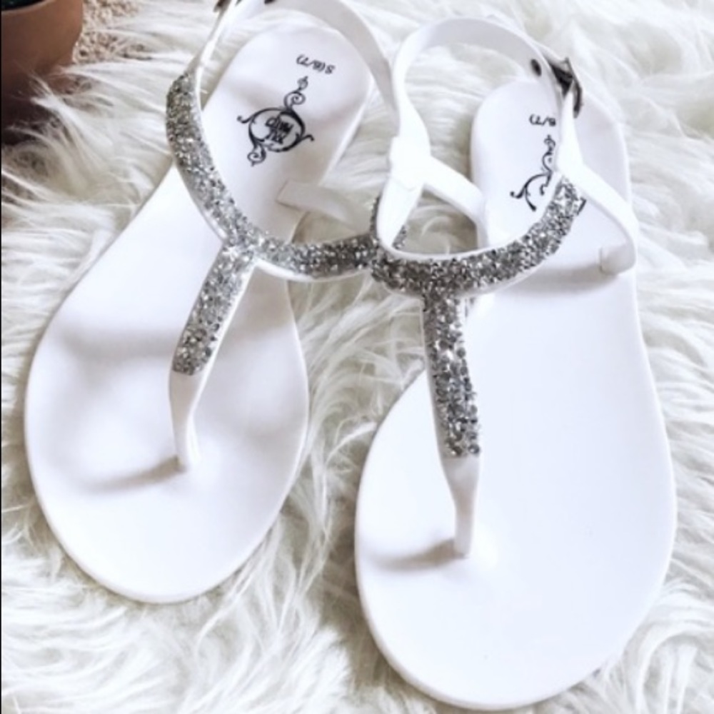 Jeweled jelly sandals